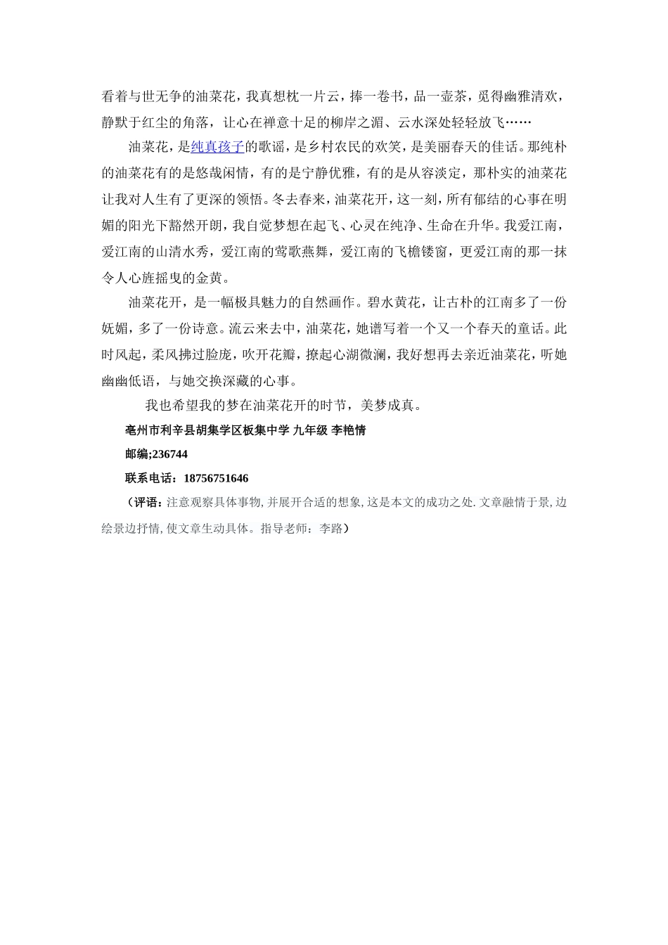 我的爱，在油菜花的世界里_第2页