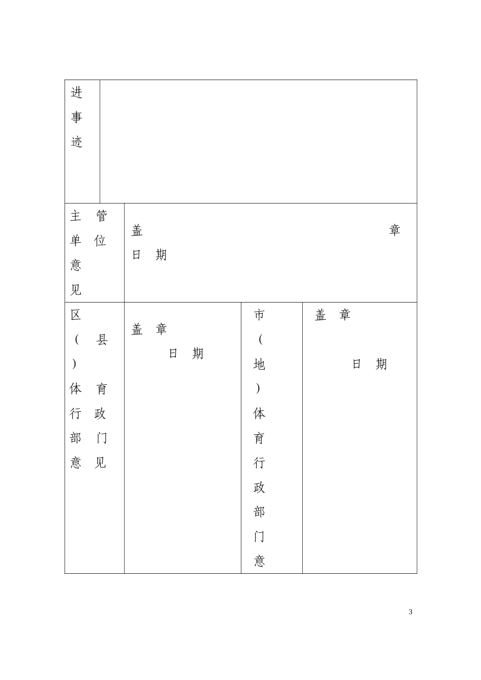 全省群众体育先进单位推荐表_第3页