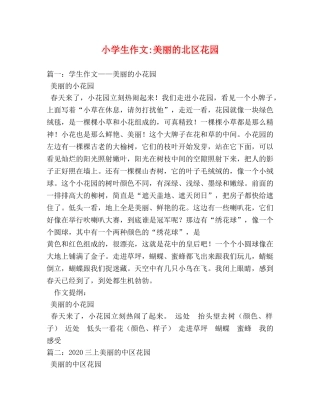 小学生作文-美丽的北区花园 