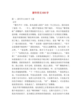 新年作文600字 