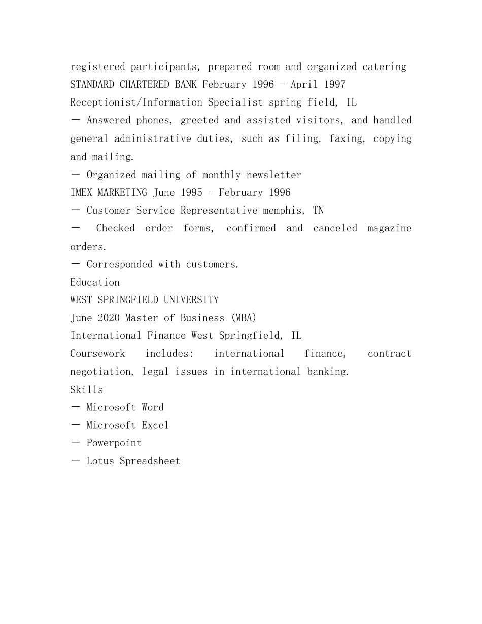 英文简历模版 _第2页