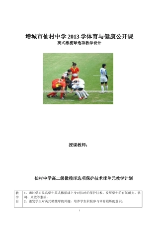 2013橄榄球公开课教案