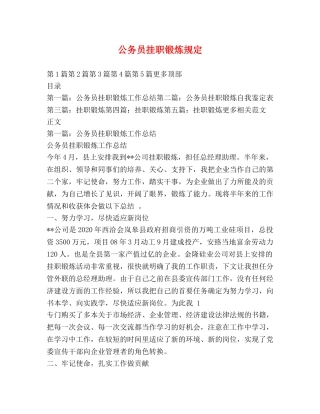 公务员挂职锻炼规定 