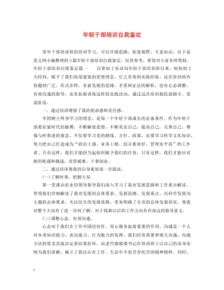 年轻干部培训自我鉴定 