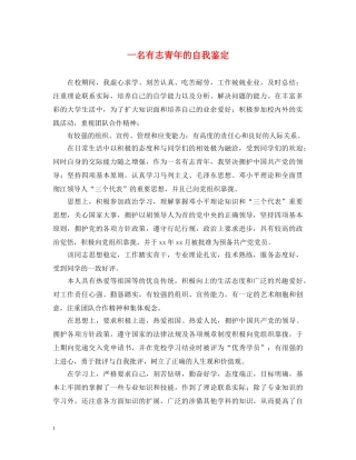 一名有志青年的自我鉴定 