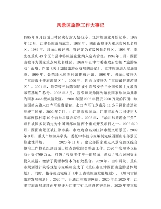 风景区旅游工作大事记 