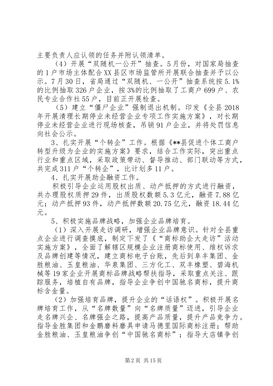 县市监局XX年工作总结和XX年工作打算 _第2页