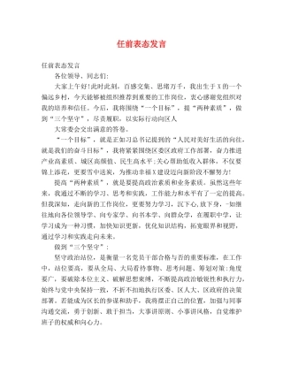 任前表态发言 