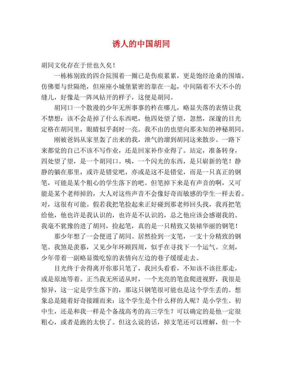 诱人的中国胡同 _第1页