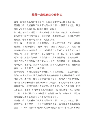 战役一线党旗红心得作文 
