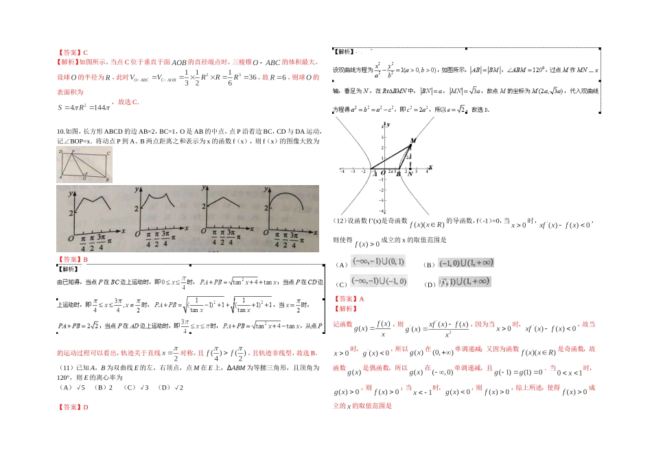 2015年全国高考理科数学试题及答案-新课标2_第3页