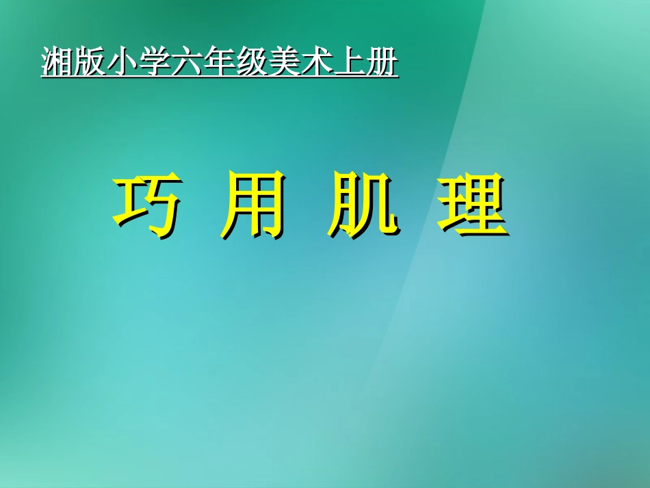 六年级美术上册-巧用肌理-1课件-湘美版_第1页
