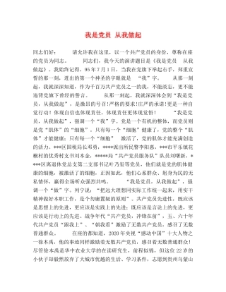 我是党员 从我做起 