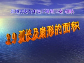 弧长及扇形的面积