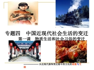 物质生活和社会生活习俗的变迁人民版必修二