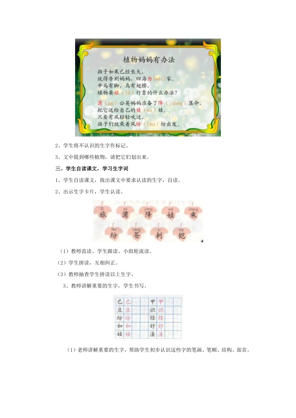 植物妈妈有办法教案 (2)_第2页