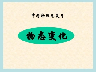 中考总复习物态变化专题(ppt课件)