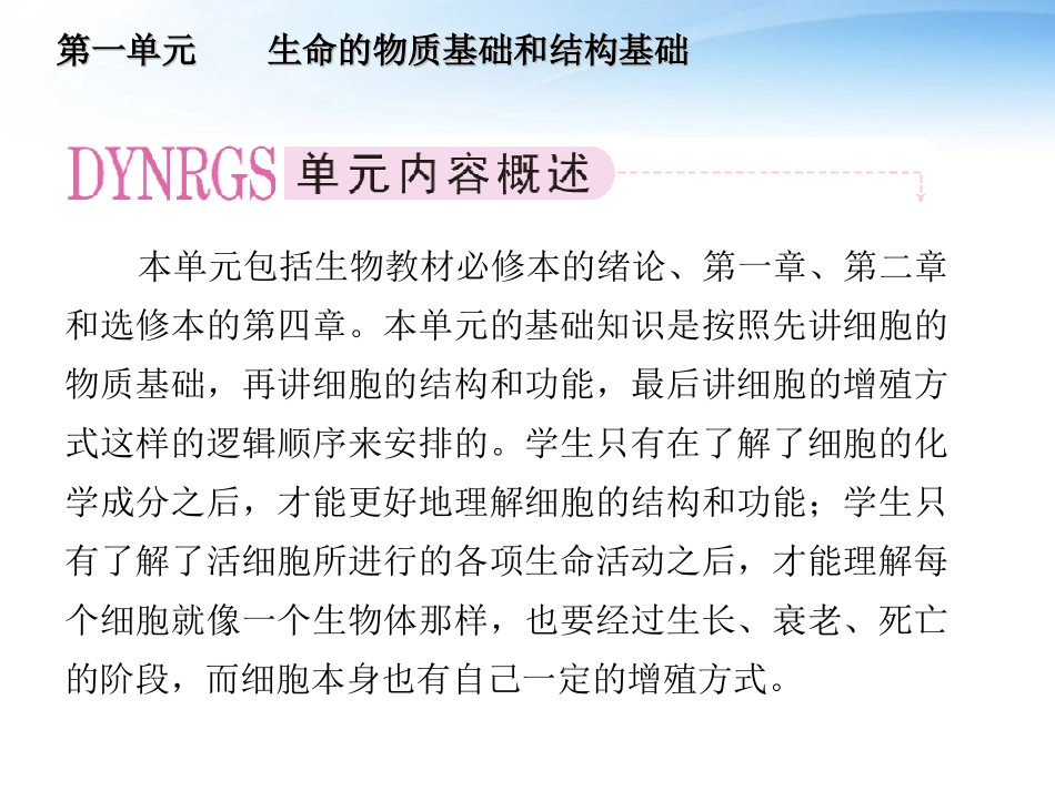 【走向高考】2012生物一轮复习-第一讲-绪论同步课件-大纲人教版_第3页