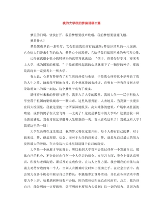 我的大学我的梦演讲稿2篇 