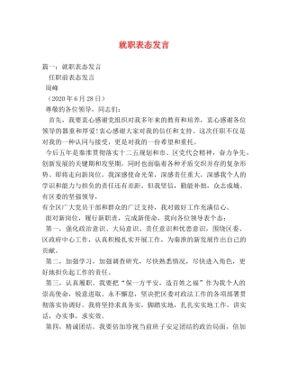 就职表态发言 