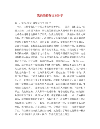 我的坚持作文800字 