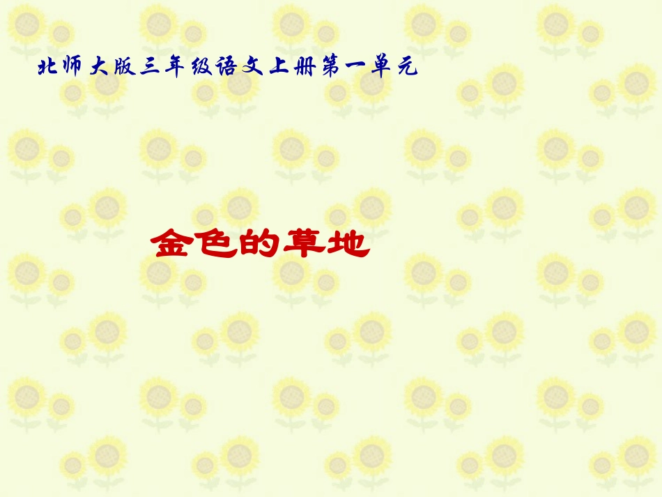 北师大版三年级语文上册《金色的草地》优秀课件_第2页