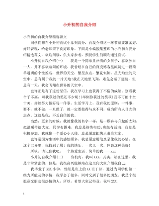 小升初的自我介绍2 