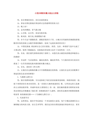 小型沙滩联欢篝火晚会主持稿 