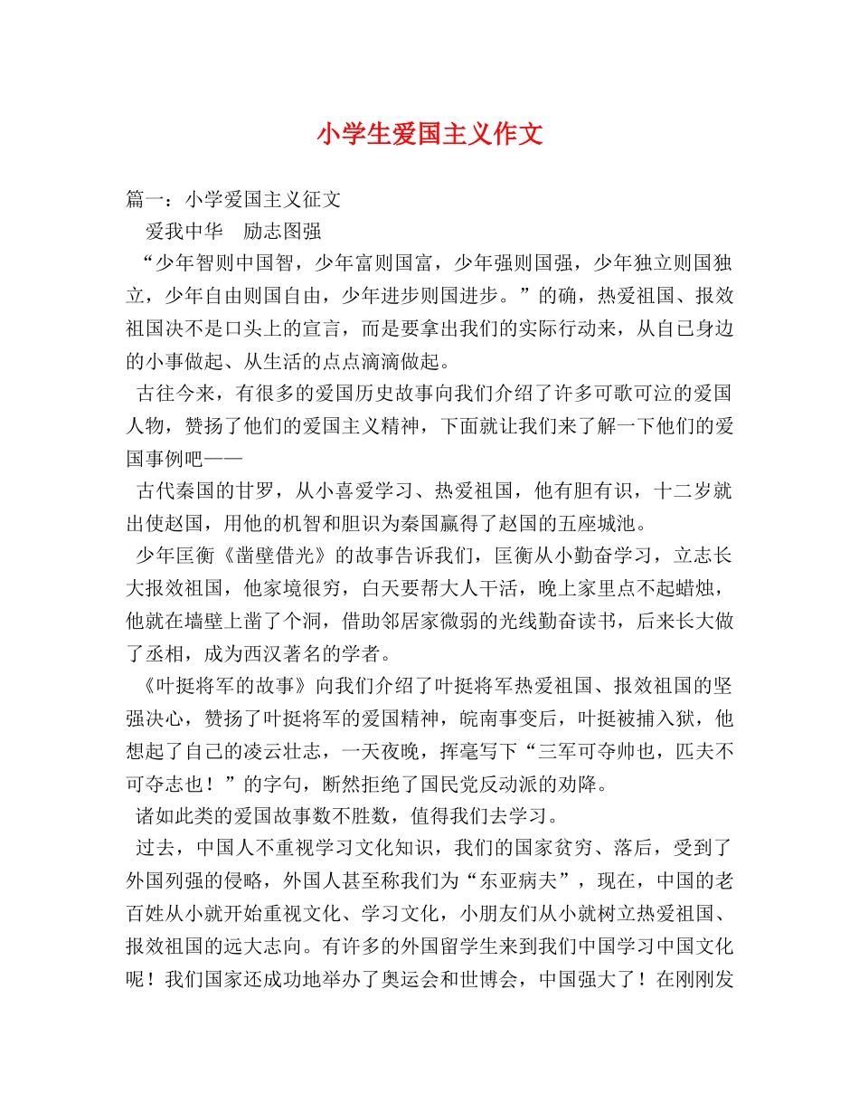 小学生爱国主义作文 _第1页