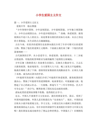小学生爱国主义作文 