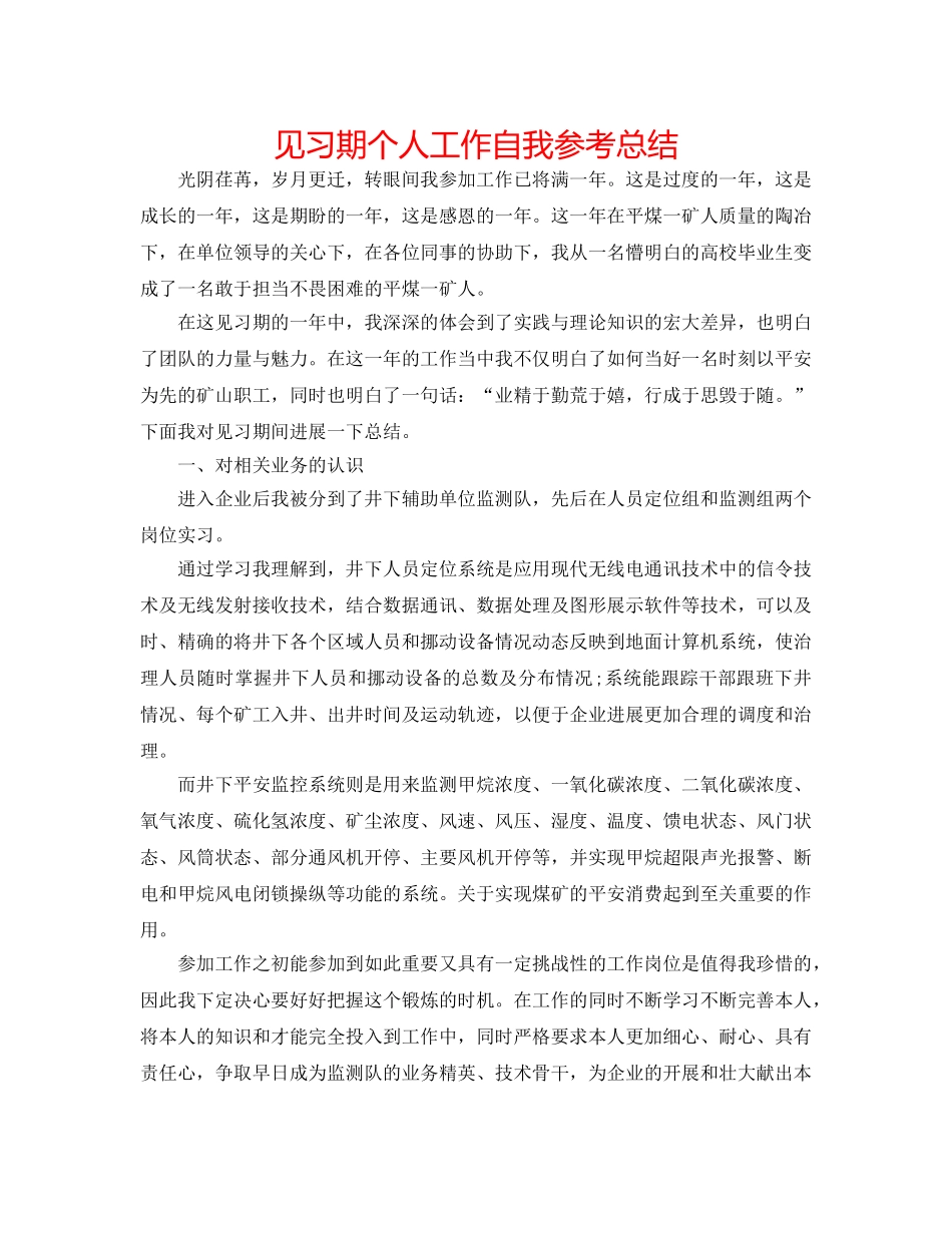 见习期个人工作自我参考总结 _第1页