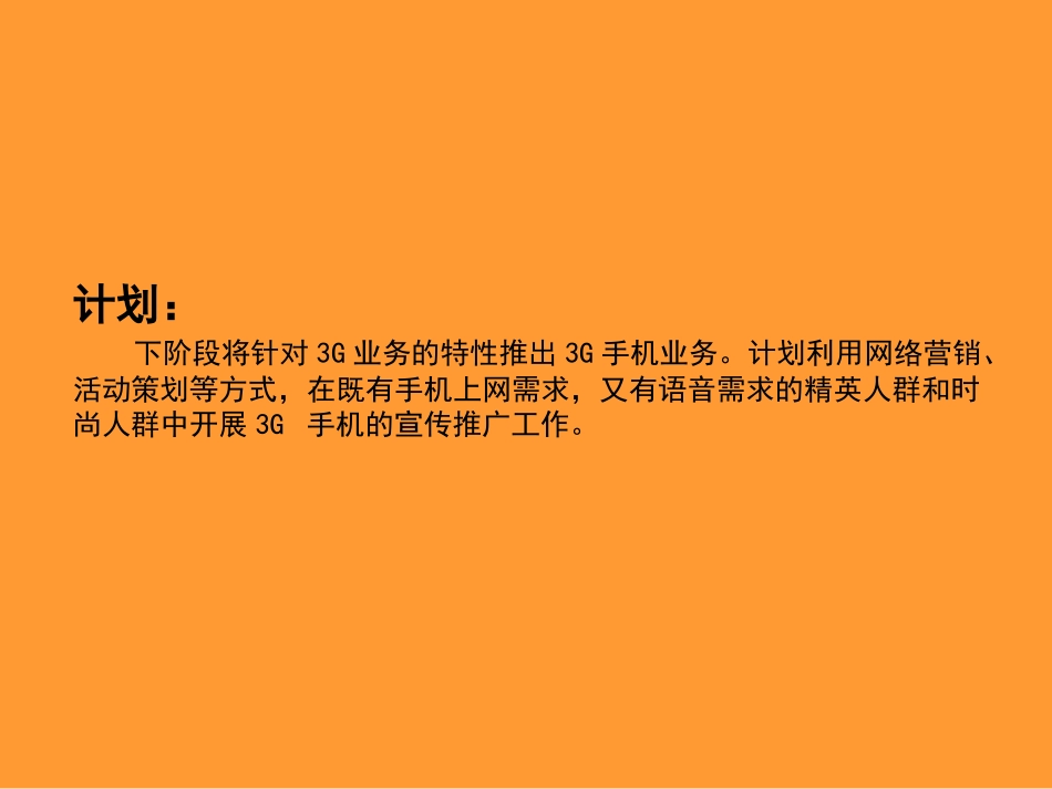 2010年中国运营商3G手机业务宣传推广策划方案2_第2页