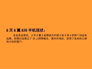 2010年中国运营商3G手机业务宣传推广策划方案2