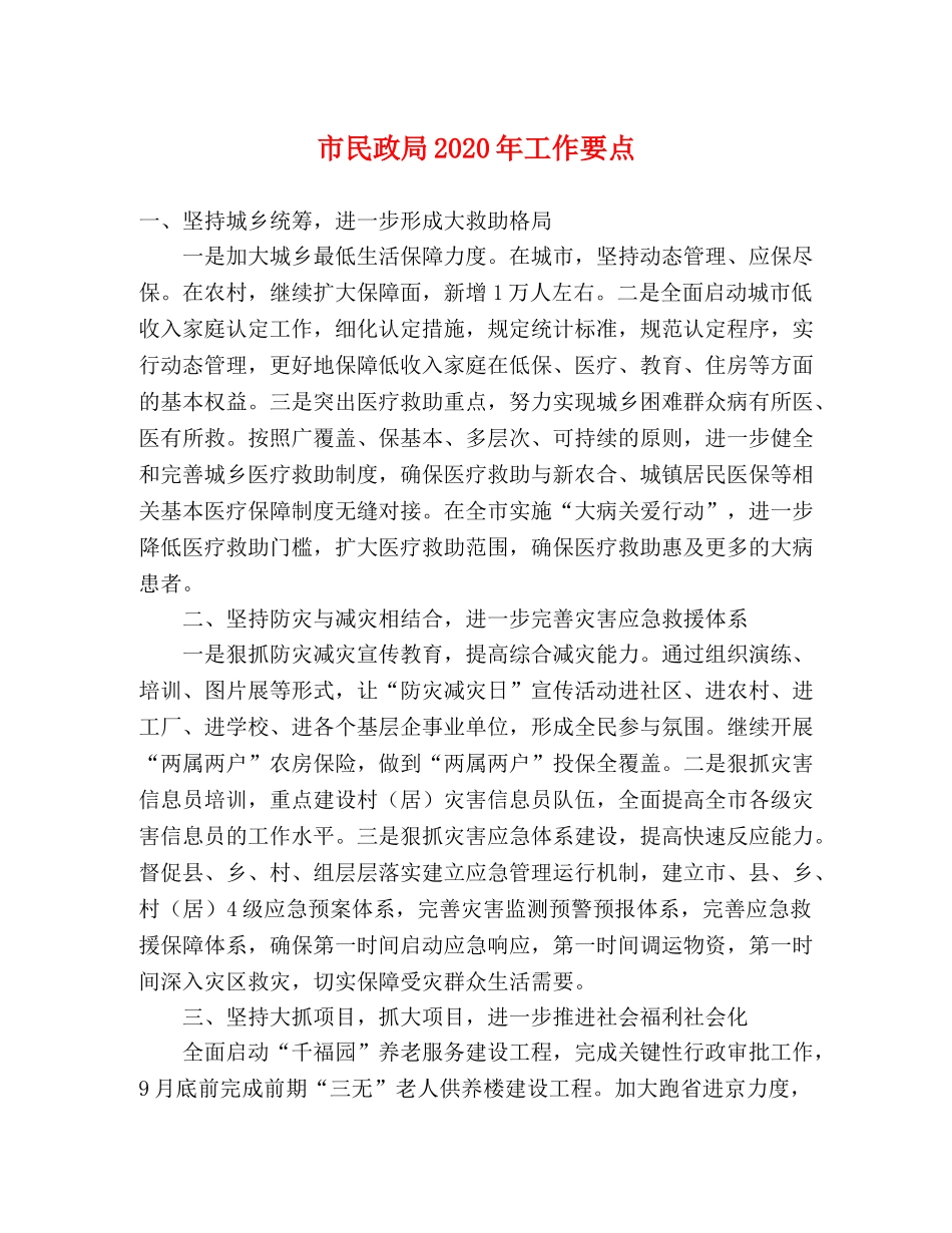 市民政局2024年工作要点(1) _第1页