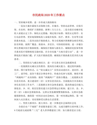 市民政局2024年工作要点(1) 