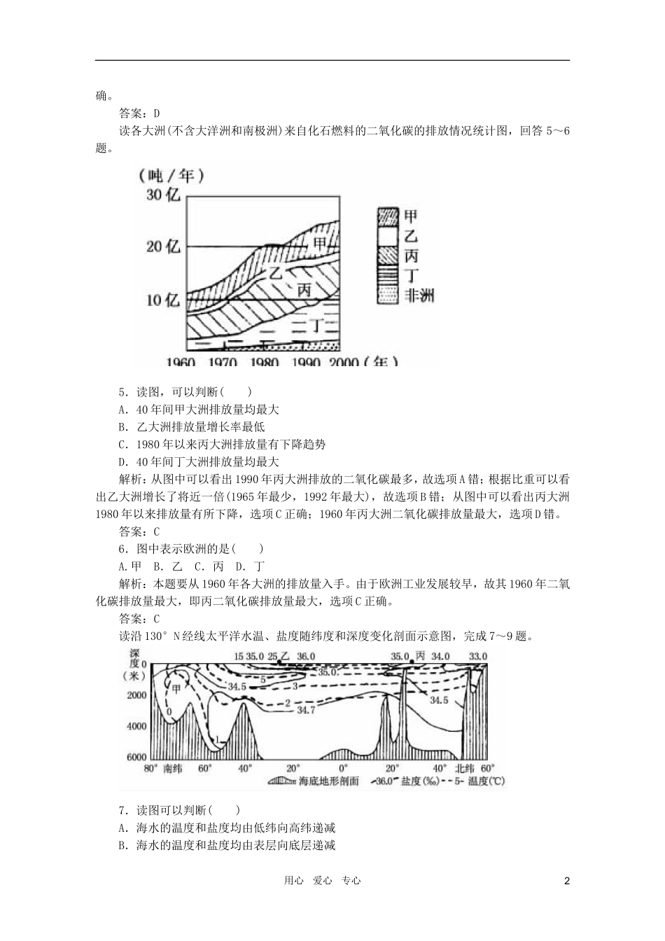 《名师一号》2011届高三地理二轮-三轮总复习重点-冲刺演练(A)突破专题冲刺演练_第2页