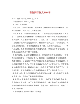 有你同行作文800字 