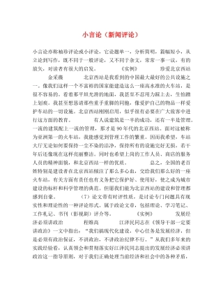 小言论（新闻评论） 
