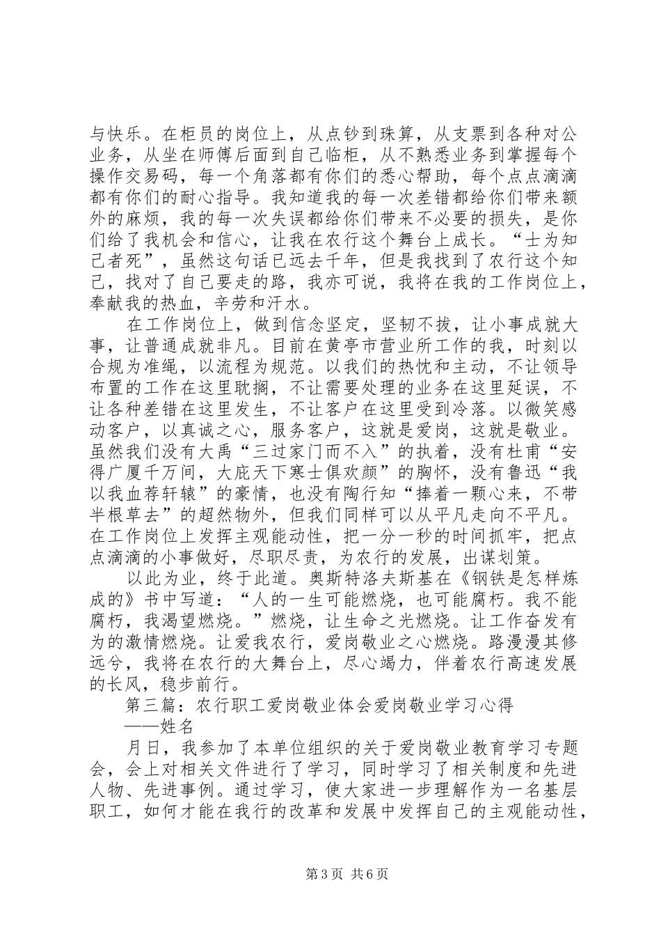 农行爱岗敬业演讲稿范文_第3页