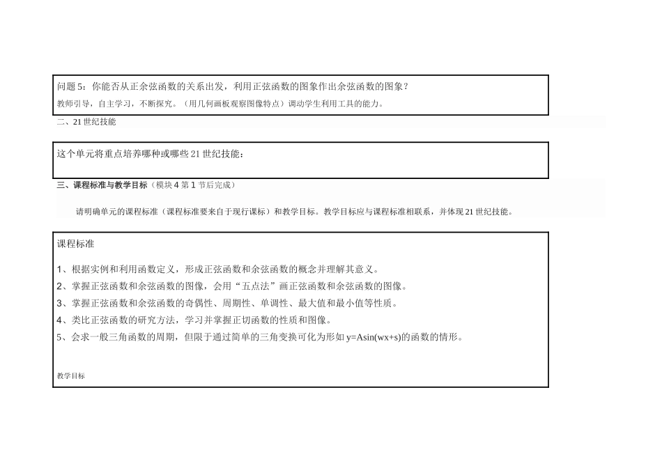2013年远程培训intel未来教育项目数学模块五作业三角函数的图像和性质_第3页