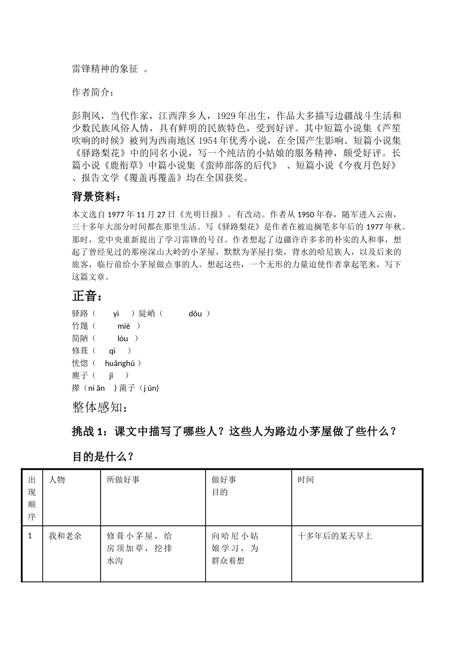 (部编)初中语文人教2011课标版七年级下册驿路梨花吴美教学设计_第2页