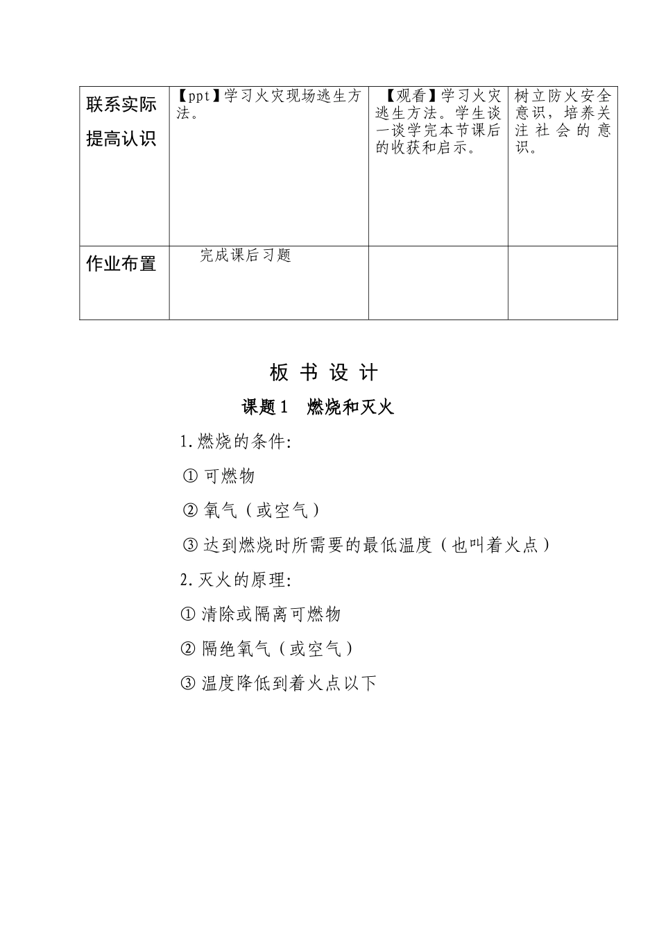 燃烧和灭火教案_第3页