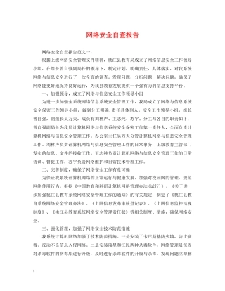 网络安全自查报告 