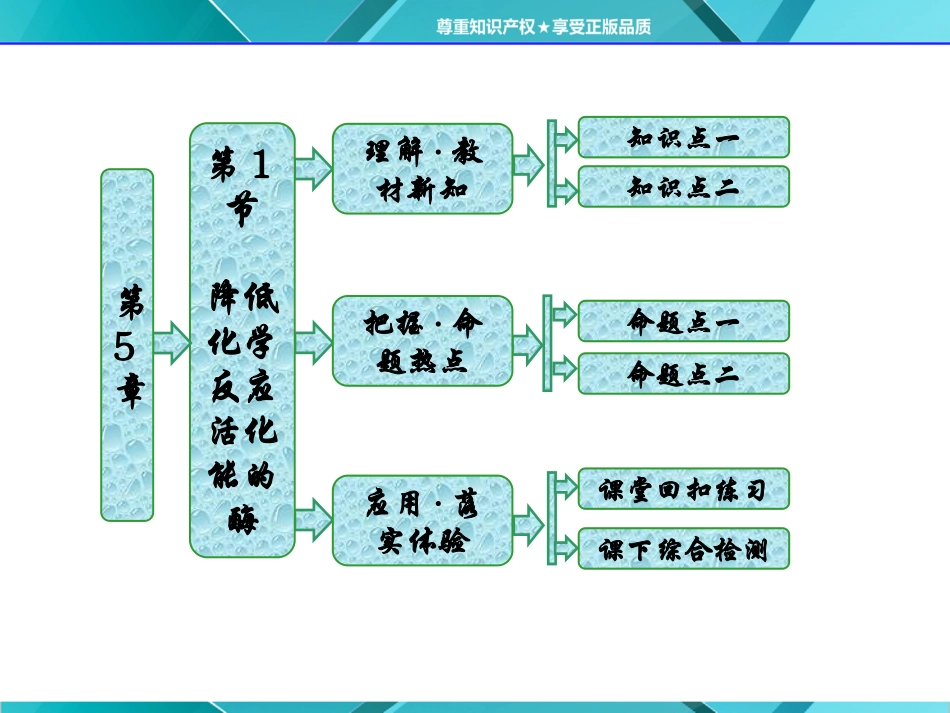 第1部分第5章第1节降低化学反应活化能的酶_第1页