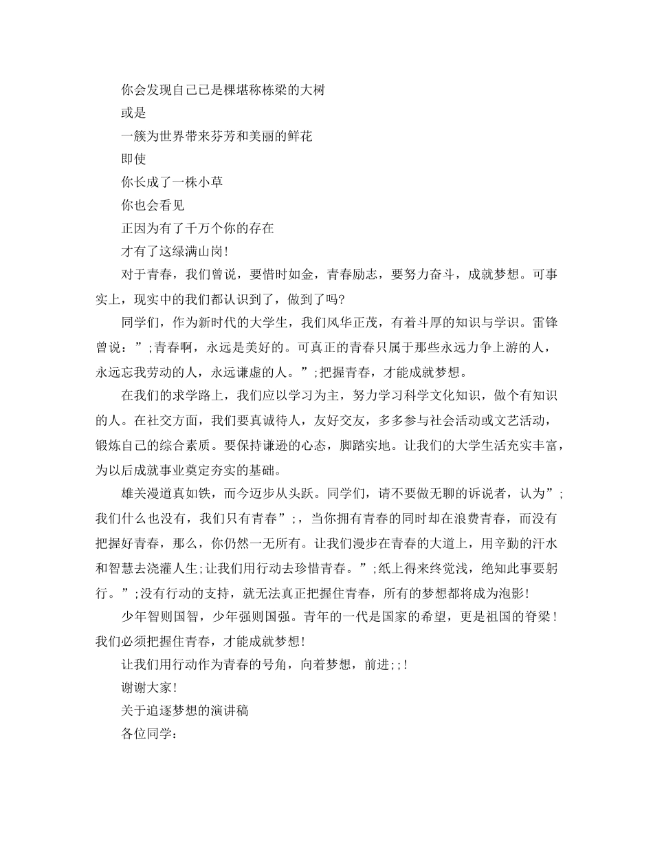 关于追逐梦想的演讲稿 _第3页