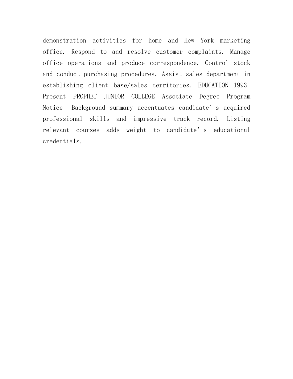 客户服务人员英文简历CUSTOMER SERVICE2 _第2页