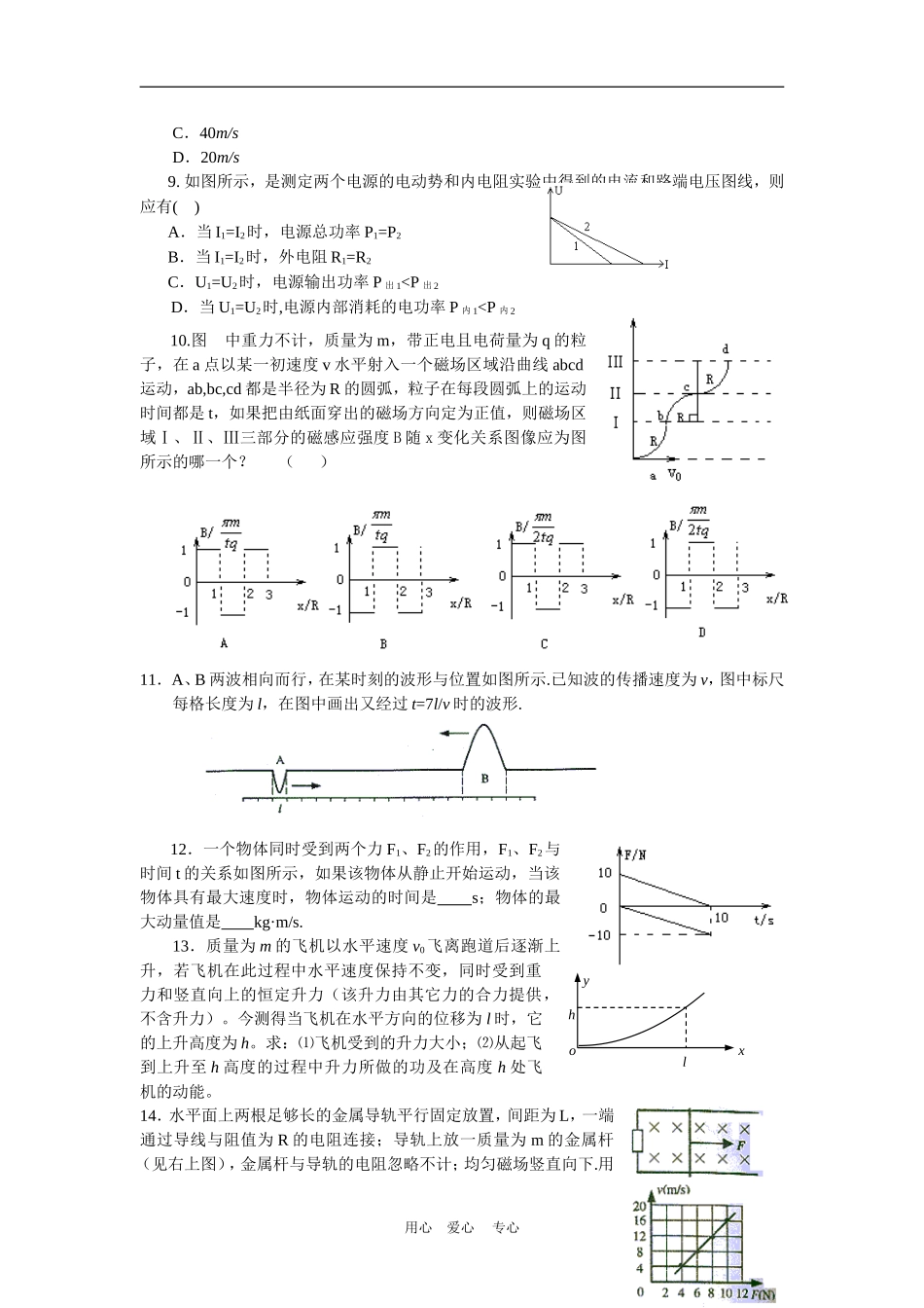 2010年高三物理重点难点专练专题14--图形与图像专题全国通用_第3页