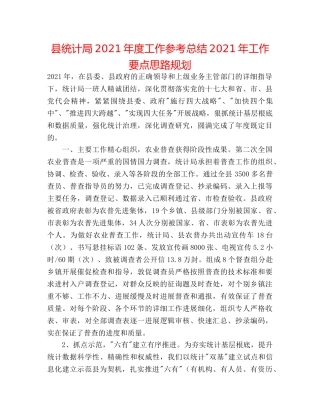 县统计局2024年度工作参考总结2024年工作要点思路规划 