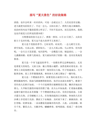 描写“夏天景色”的好段集锦 