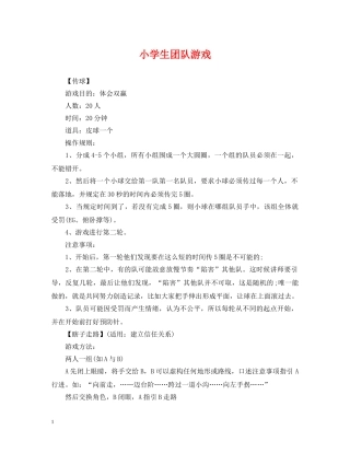 小学生团队游戏 